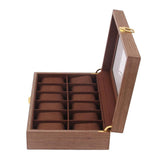 Maxbell Watch Box Wooden Display Case Organizer 12 Slot Walnut Wood Grain