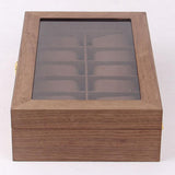 Maxbell Watch Box Wooden Display Case Organizer 12 Slot Walnut Wood Grain