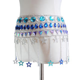 Maxbell Summer Beach Crystal Body Chain Tassel Shiny Waist Skirt Wrap Jewelry