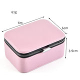 Maxbell PU Leather Jewelry Box Earrings Ring Pendant Box Storage Case Pink