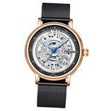 Maxbell Luxury Men's Mechanical Watch Tourbillon Wrist Watch Black Mesh Strap 1