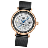 Maxbell Luxury Men's Mechanical Watch Tourbillon Wrist Watch Black Mesh Strap 1