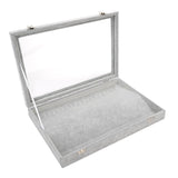 Maxbell Gray Velvet Stackable Jewelry Display Tray Case for Jewellery Earrings a