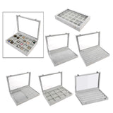 Maxbell Gray Velvet Stackable Jewelry Display Tray Case for Jewellery Earrings a