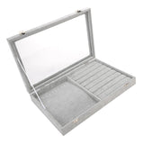 Maxbell Gray Velvet Stackable Jewelry Display Tray Case for Jewellery Earrings b