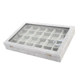 Maxbell Gray Velvet Stackable Jewelry Display Tray Case for Jewellery Earrings d