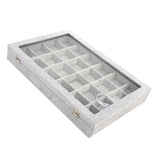 Maxbell Gray Velvet Stackable Jewelry Display Tray Case for Jewellery Earrings d