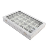 Maxbell Gray Velvet Stackable Jewelry Display Tray Case for Jewellery Earrings d