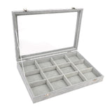 Maxbell Gray Velvet Stackable Jewelry Display Tray Case for Jewellery Earrings e