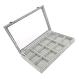 Maxbell Gray Velvet Stackable Jewelry Display Tray Case for Jewellery Earrings e