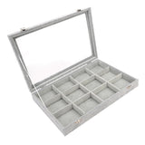 Maxbell Gray Velvet Stackable Jewelry Display Tray Case for Jewellery Earrings e