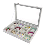 Maxbell Gray Velvet Stackable Jewelry Display Tray Case for Jewellery Earrings e