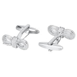 Maxbell luxury polish bow cufflinks men's shiny wedding cufflinks cuff nails silver