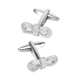 Maxbell luxury polish bow cufflinks men's shiny wedding cufflinks cuff nails silver