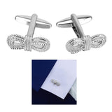 Maxbell luxury polish bow cufflinks men's shiny wedding cufflinks cuff nails silver