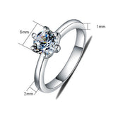 Maxbell Classic Diamond Ring Wedding Round Cut Cubic Zirconia Ring Jewelry Gifts 11