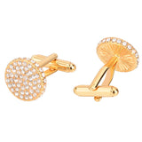 Maxbell Crystal Rhinestone Cufflinks Men's Business Wild Cuff Studs Diamond Set Gold