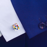 Maxbell 1pair Father Brother Cufflinks Magic Cube Design Wedding Shirt Cuff Links