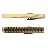 Maxbell Luxury Mens Stripe Necktie Tie Bar Clip Clamp Party Modish Gift Green Bronze