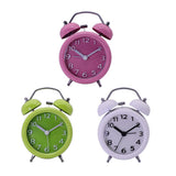 Maxbell Travel Non-ticking Classic Analog Twin Bell Alarm Clock with Backlight White