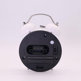 Maxbell Travel Non-ticking Classic Analog Twin Bell Alarm Clock with Backlight White
