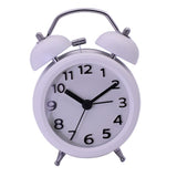 Maxbell Travel Non-ticking Classic Analog Twin Bell Alarm Clock with Backlight White