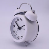 Maxbell Travel Non-ticking Classic Analog Twin Bell Alarm Clock with Backlight White