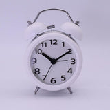 Maxbell Travel Non-ticking Classic Analog Twin Bell Alarm Clock with Backlight White