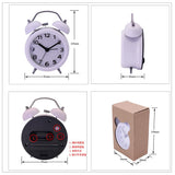 Maxbell Travel Non-ticking Classic Analog Twin Bell Alarm Clock with Backlight White