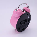 Maxbell Travel Non-ticking Classic Analog Twin Bell Alarm Clock with Backlight Pink
