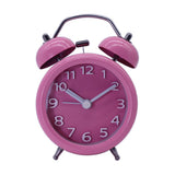 Maxbell Travel Non-ticking Classic Analog Twin Bell Alarm Clock with Backlight Pink