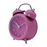 Maxbell Travel Non-ticking Classic Analog Twin Bell Alarm Clock with Backlight Pink