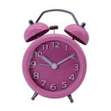 Maxbell Travel Non-ticking Classic Analog Twin Bell Alarm Clock with Backlight Pink