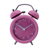Maxbell Travel Non-ticking Classic Analog Twin Bell Alarm Clock with Backlight Pink