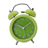 Maxbell Travel Non-ticking Classic Analog Twin Bell Alarm Clock with Backlight Green