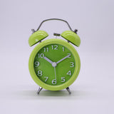 Maxbell Travel Non-ticking Classic Analog Twin Bell Alarm Clock with Backlight Green