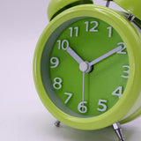Maxbell Travel Non-ticking Classic Analog Twin Bell Alarm Clock with Backlight Green