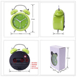 Maxbell Travel Non-ticking Classic Analog Twin Bell Alarm Clock with Backlight Green