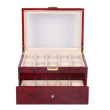 Maxbell 20 girds Watch Box Wooden Jewelry Organizer Pendants Case Clasps Container