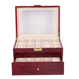 Maxbell 20 girds Watch Box Wooden Jewelry Organizer Pendants Case Clasps Container