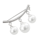 Maxbell Fashion Pearl Cardigan Collar Clip Fixed Strap Safety Pin Brooch Silver