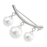 Maxbell Fashion Pearl Cardigan Collar Clip Fixed Strap Safety Pin Brooch Silver