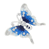 Maxbell Butterfly Brooch Pin Silk Scarf Buckle Ring Brooch Jewelry for Women Blue