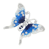 Maxbell Butterfly Brooch Pin Silk Scarf Buckle Ring Brooch Jewelry for Women Blue