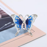 Maxbell Butterfly Brooch Pin Silk Scarf Buckle Ring Brooch Jewelry for Women Blue