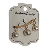 Maxbell Womens Fashion Sweater Cardigan Clip Chain Pearl Bow Pin Brooch  gold 1