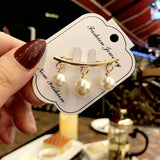 Maxbell Womens Fashion Sweater Cardigan Clip Chain Pearl Bow Pin Brooch  gold 1