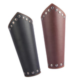 Maxbell Leather Gauntlet Unisex Arm Guard Medieval Bracer Costume Props Black