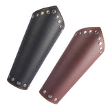 Maxbell Leather Gauntlet Unisex Arm Guard Medieval Bracer Costume Props Black