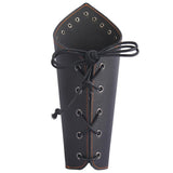 Maxbell Leather Gauntlet Unisex Arm Guard Medieval Bracer Costume Props Black